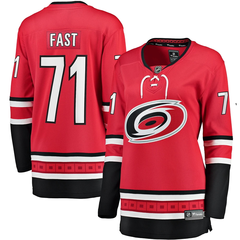 Maillot Breakaway alternatif des Hurricanes de la Caroline Fanatics Jesper Fast rouge pour femmes