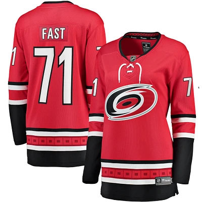 Women's Fanatics Jesper Fast Red Carolina Hurricanes Alternate Breakaway Jersey