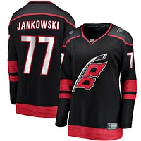 Maillot de joueur échappé à domicile des Hurricanes la Caroline, Mark Jankowski, fanatiques féminines, noir