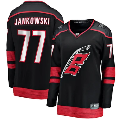 Maillot de joueur échappé à domicile des Hurricanes la Caroline, Mark Jankowski, fanatiques féminines, noir