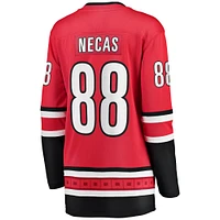 Women's Fanatics Martin Necas Red Carolina Hurricanes Alternate Breakaway Player Jersey