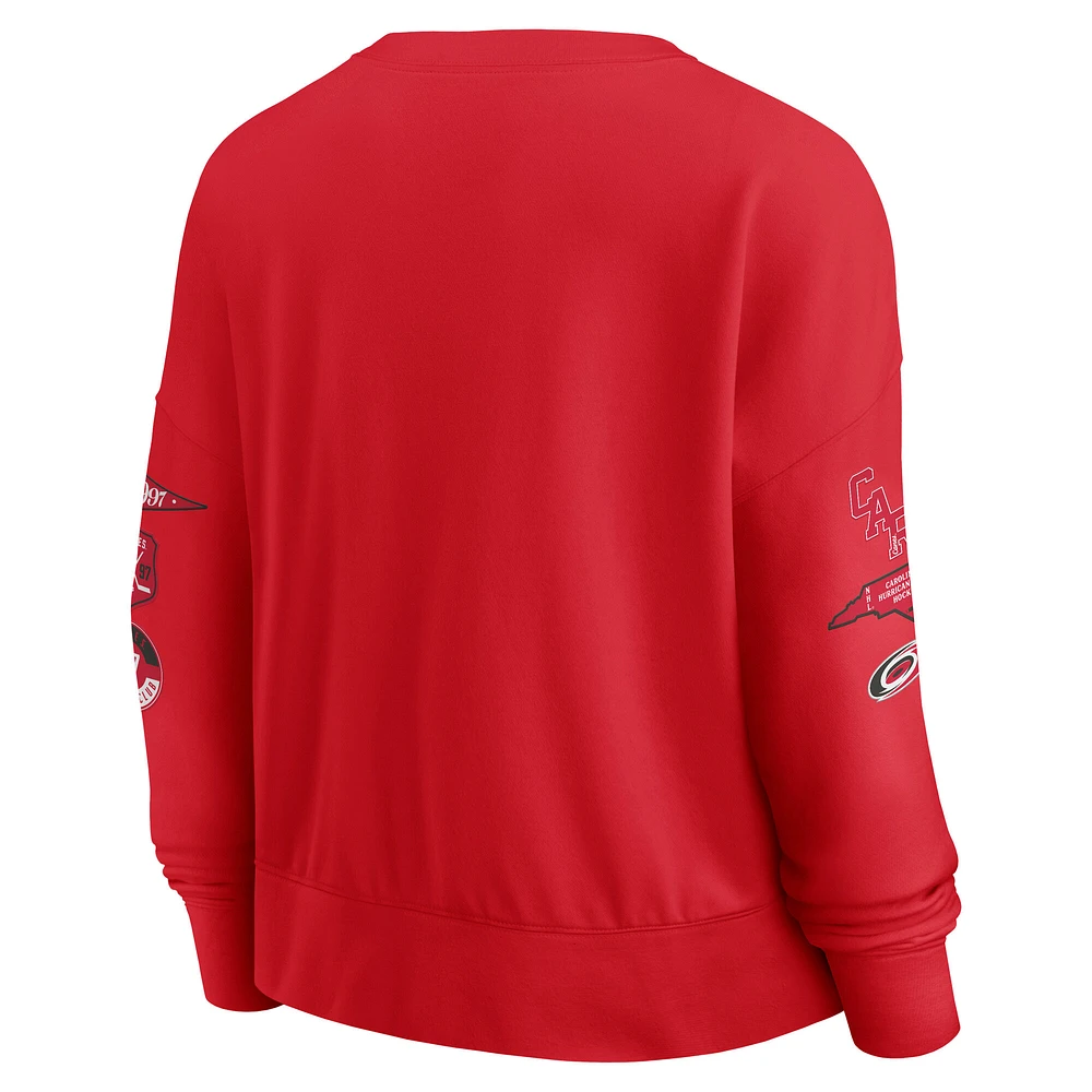 Sweat-shirt à enfiler rouge Fanatics pour femme Carolina Hurricanes Go Team