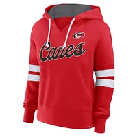 Sweat à capuche surdimensionné rouge Carolina Hurricanes Fanatics pour femmes