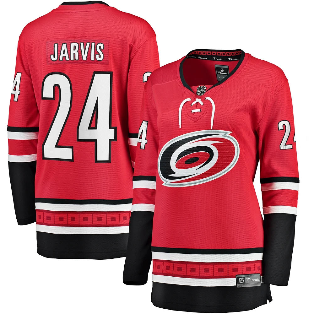 Maillot de joueur échappé alternatif des Hurricanes la Caroline Fanatics Seth Jarvis pour femmes, rouge