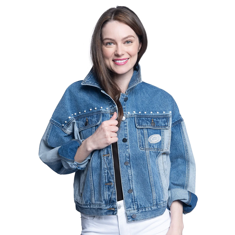 Women's G-III Sports by Carl Banks Carolina Hurricanes Buzzer Beater Button-Up Denim Jacket