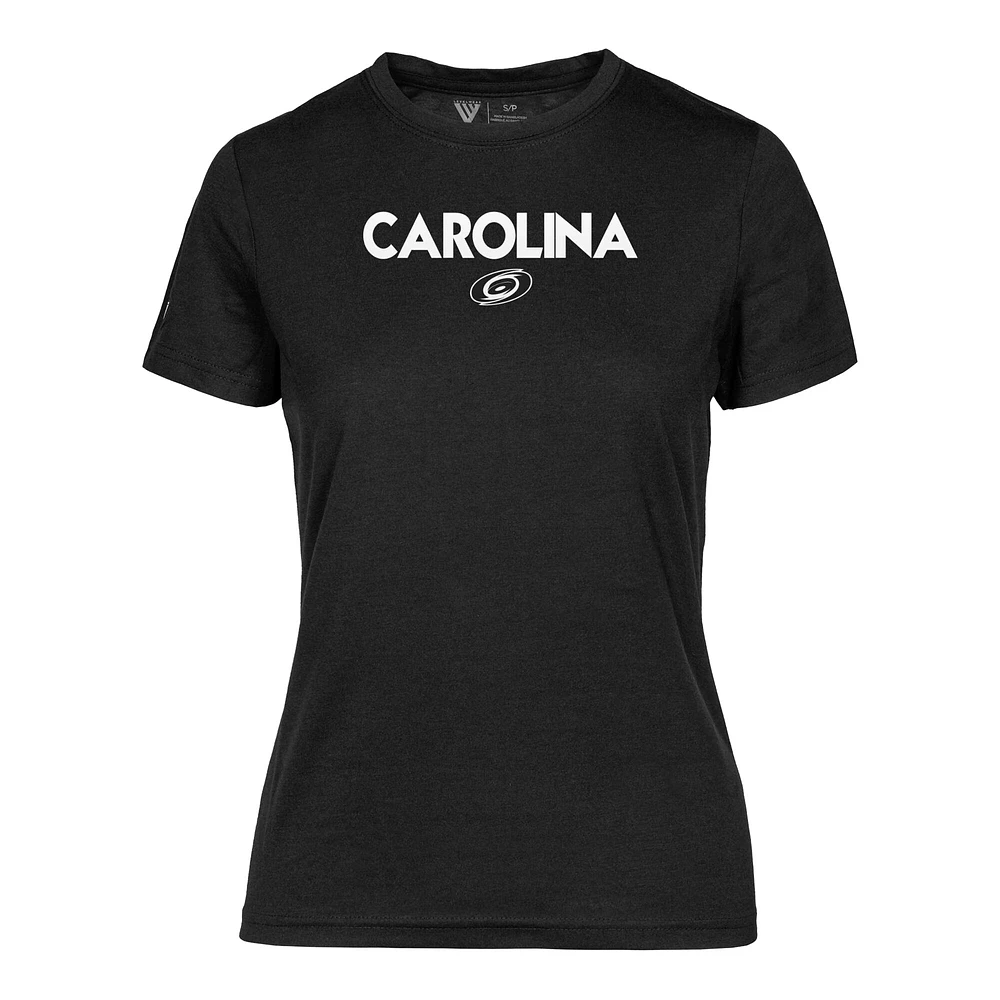 T-shirt capsule Maddox City pour femme, motif Carolina Hurricanes, noir, Levelwear