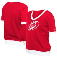 Women's New Era Red Carolina Hurricanes Game Day Rhinestuds T-Shirt