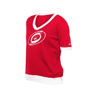 Women's New Era Red Carolina Hurricanes Game Day Rhinestuds T-Shirt