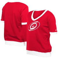 Women's New Era Red Carolina Hurricanes Game Day Rhinestuds T-Shirt