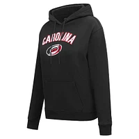 Chandail à capuchon en chenille classique Pro Standard noir des Hurricanes de la Caroline pour femmes