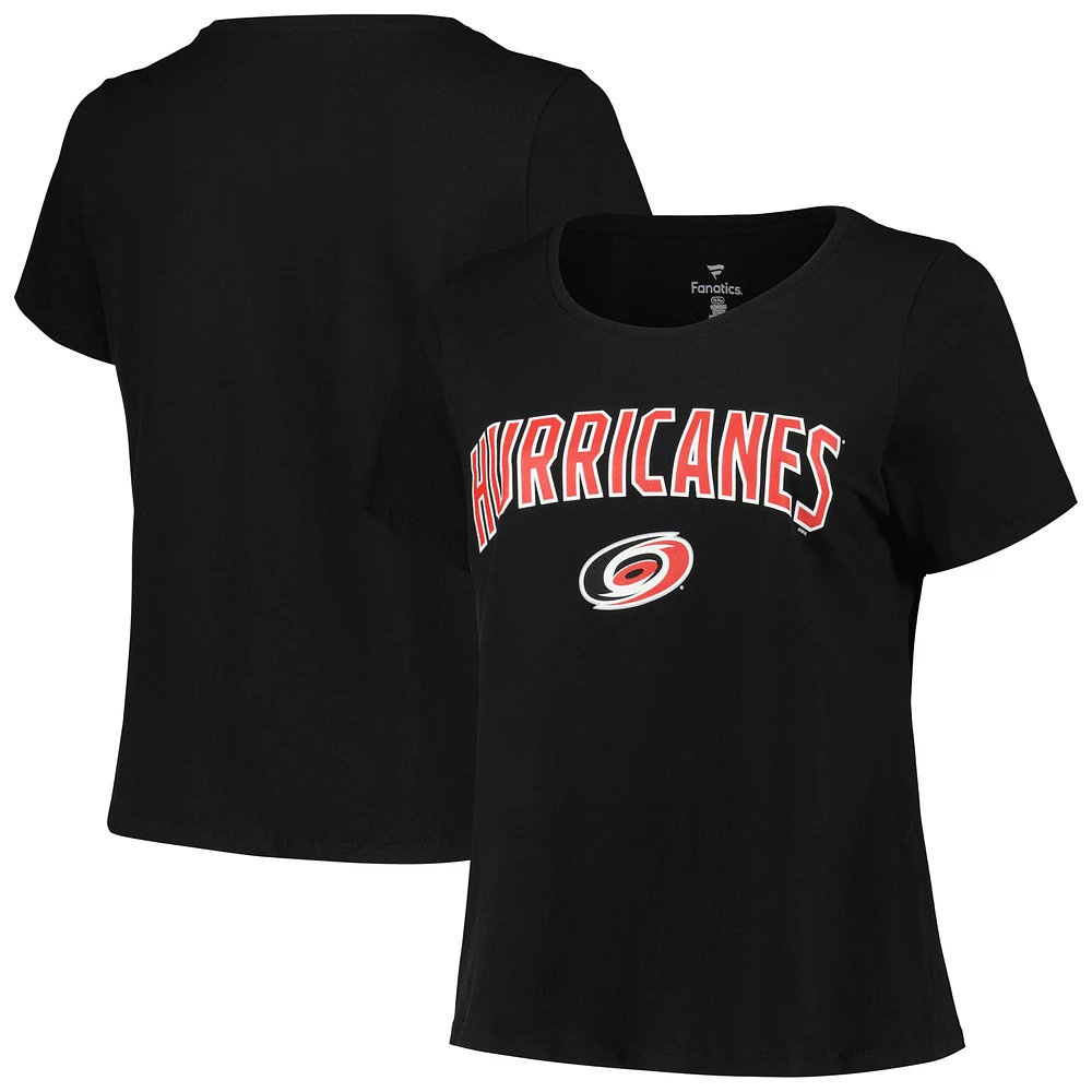 Women's Profile Black Carolina Hurricanes Plus Arch Over Logo T-Shirt