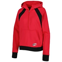 Chandail à capuchon demi-zip Wishbone des Hurricanes de la Caroline Starter rouge pour femme