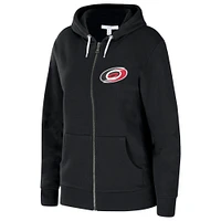 Women's WEAR by Erin Andrews Black Carolina Hurricanes Sponge Full-Zip Hoodie