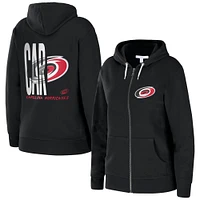 Women's WEAR by Erin Andrews Black Carolina Hurricanes Sponge Full-Zip Hoodie