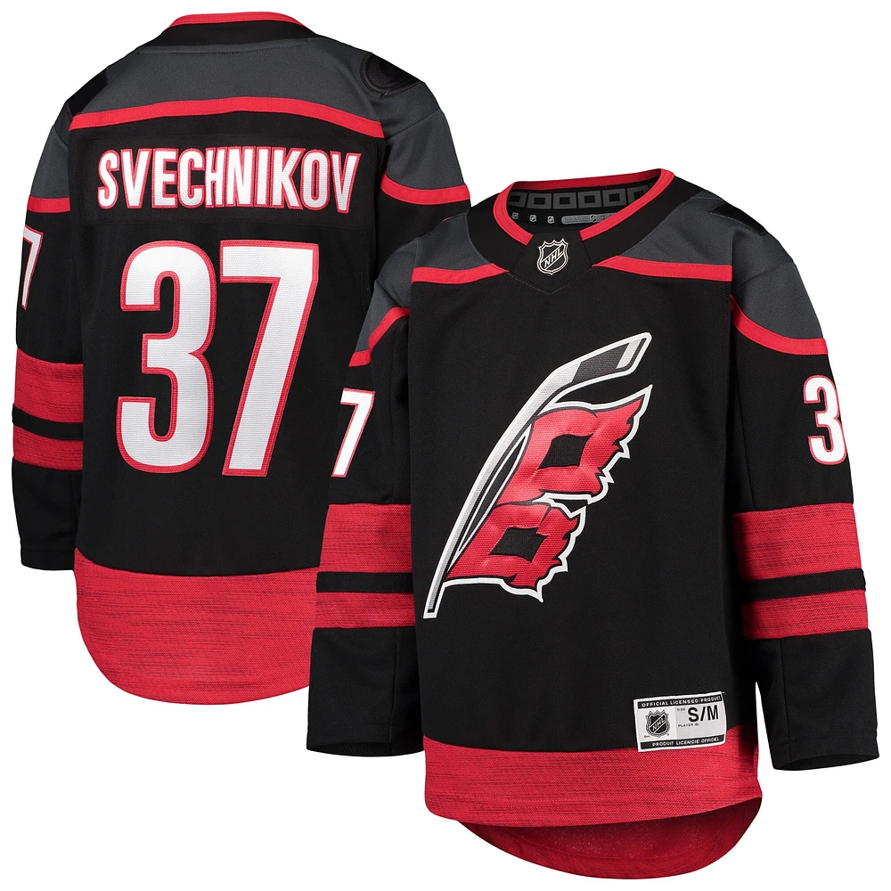 Maillot de joueur premier ministre à domicile des Hurricanes la Caroline noir Andrei Svechnikov pour jeunes