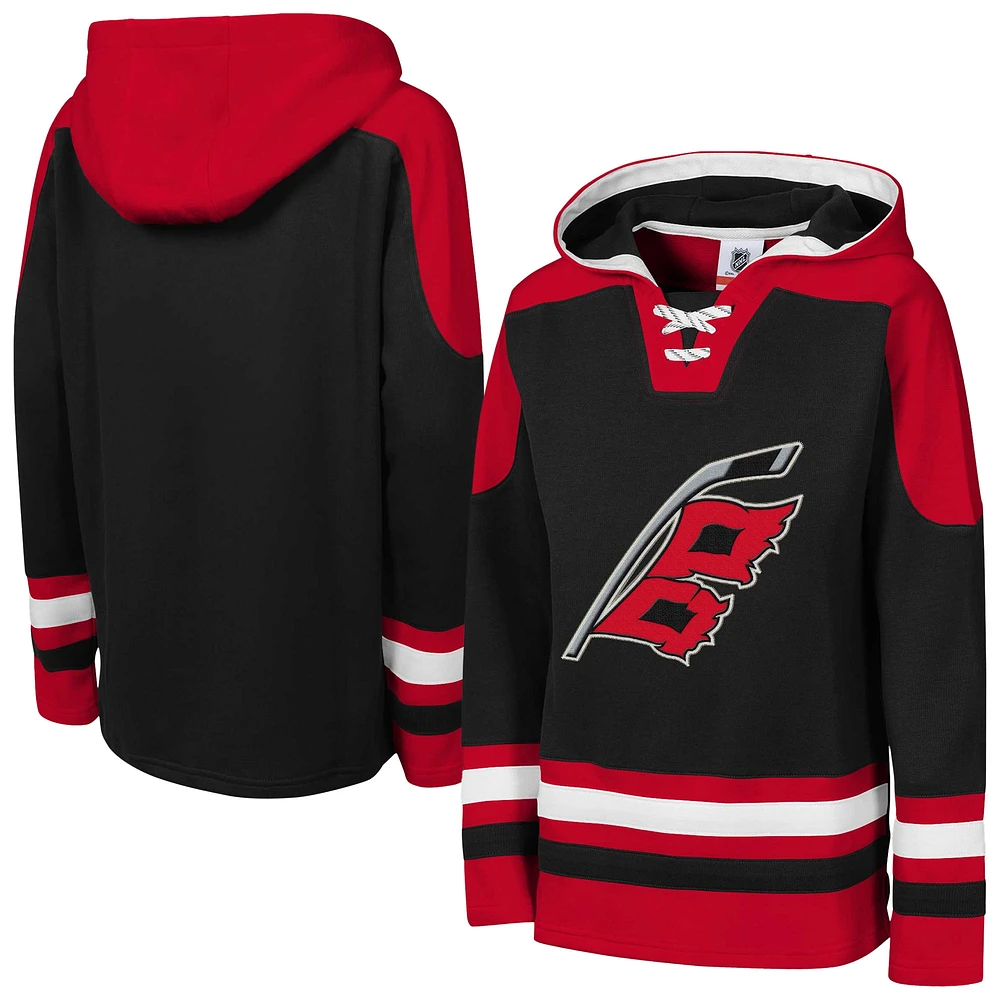 Sweat à capuche col en V pour jeunes Carolina Hurricanes noir Ageless Must Have Home