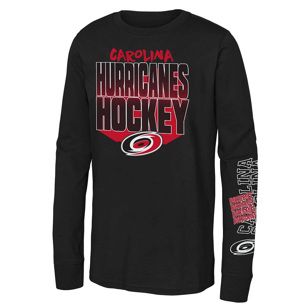 T-shirt à manches longues noir pour jeunes Carolina Hurricanes Standout