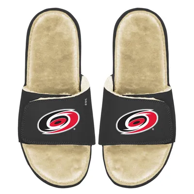 Carolina Hurricanes ISlide Youth Faux Fur Slide Sandals - Black/Tan