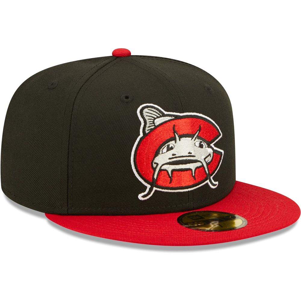 Men's New Era Black Carolina Mudcats Authentic Collection Team Home 59FIFTY Fitted Hat