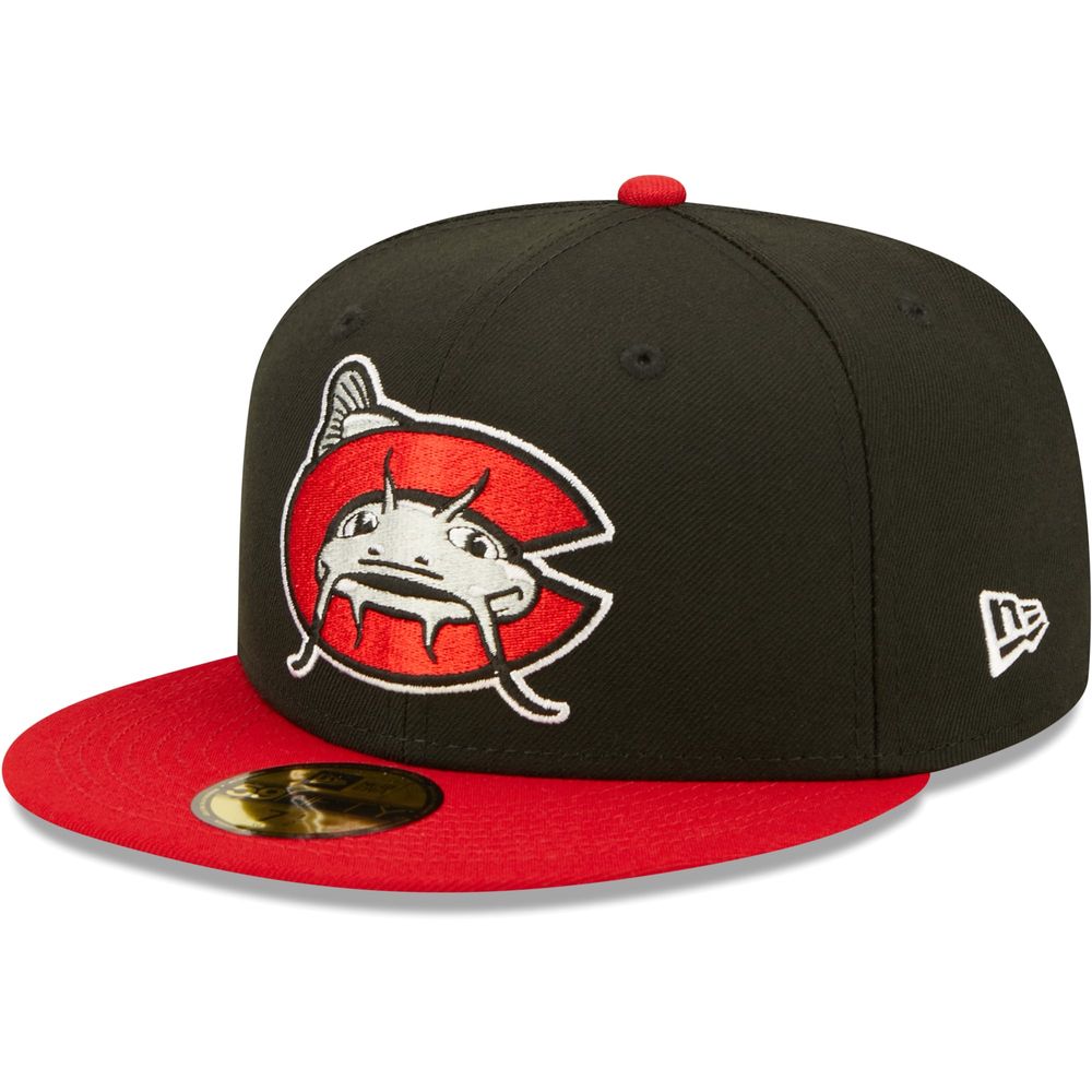 Men's New Era Black Carolina Mudcats Authentic Collection Team Home 59FIFTY Fitted Hat