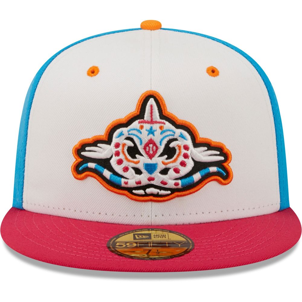 Men's New Era White/Coral Pescados De Carolina Copa La Diversion 59FIFTY Fitted Hat