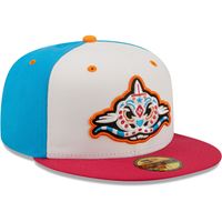 Men's New Era White/Coral Pescados De Carolina Copa La Diversion 59FIFTY Fitted Hat