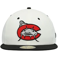 Men's New Era White Carolina Mudcats Authentic Collection Team Alternate 59FIFTY Fitted Hat