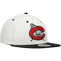 Men's New Era White Carolina Mudcats Authentic Collection Team Alternate 59FIFTY Fitted Hat