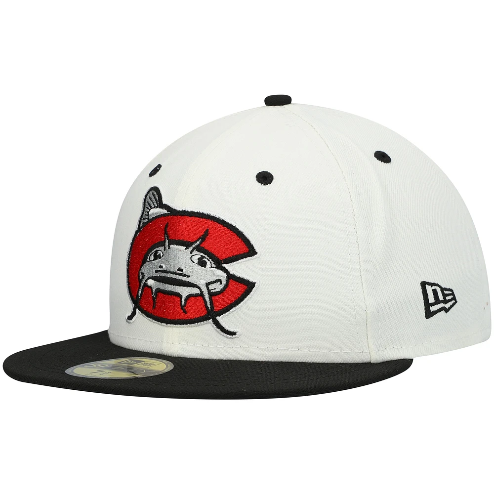 Men's New Era White Carolina Mudcats Authentic Collection Team Alternate 59FIFTY Fitted Hat