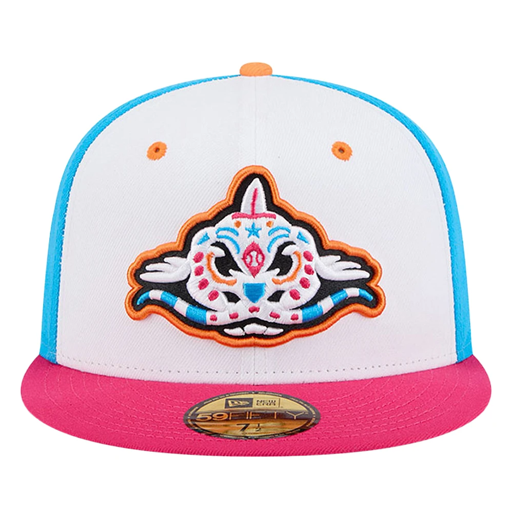 Men's New Era White Carolina Mudcats Copa de la Diversión 59FIFTY Fitted Hat