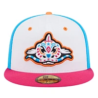 Men's New Era White Carolina Mudcats Copa de la Diversión 59FIFTY Fitted Hat