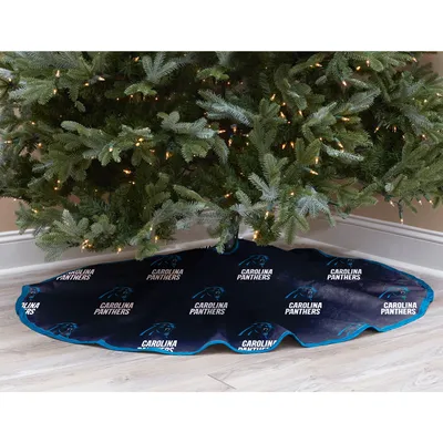 Black Carolina Panthers Micro Plush Christmas Tree Skirt