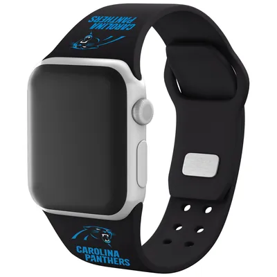 Carolina Panthers Silicone Apple Watch Band - Black