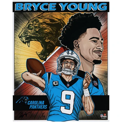 Bryce Young Carolina Panthers 16" x 20" Photo Print - Art by Brian Kong - Limited Edition of 99