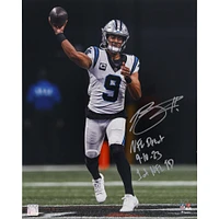 Bryce Young Carolina Panthers Autographed 16" x 20" Debut Photograph with "NFL Debut 9-10-23" and "1st NFL TD" Inscriptions - Limited Edition of 9