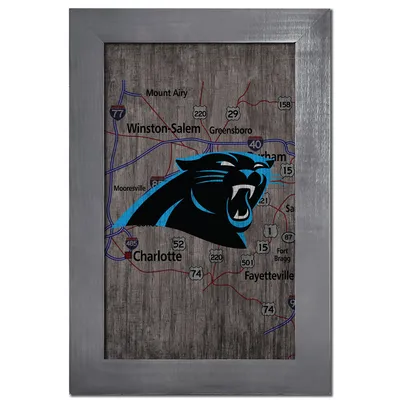 Carolina Panthers 11'' x 19'' Framed Team City Map Sign