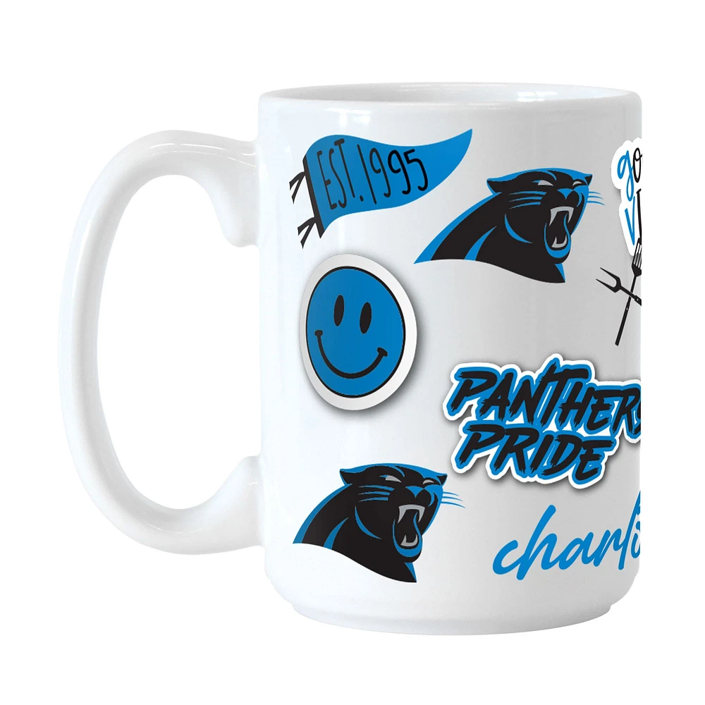 Panthers de la Caroline 15 oz. Tasse en céramique indigène