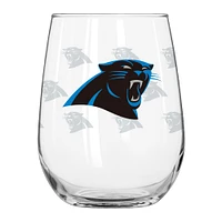 Verre à boisson incurvé avec logo gravé satiné Carolina Panthers de 16 oz