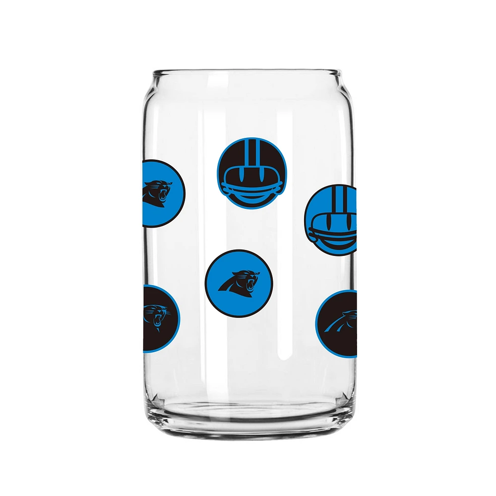 Panthers de la Caroline 16 oz. Smiley peut verre