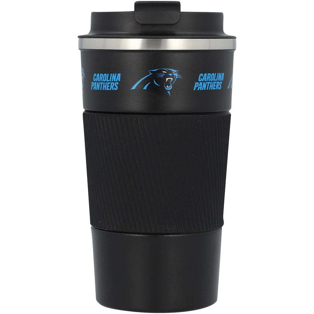 Carolina Panthers 18oz Coffee Tumbler with Silicone Grip