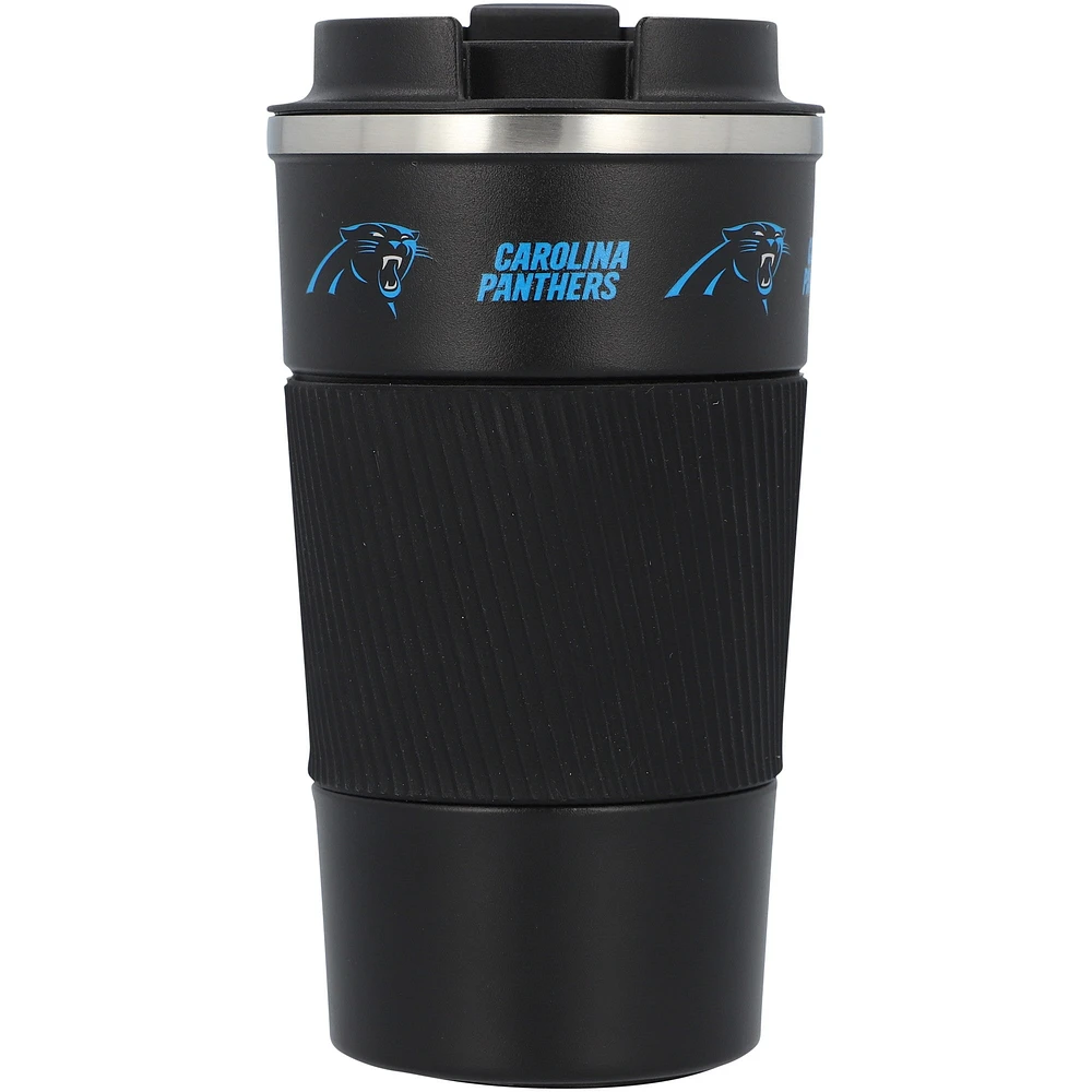 Carolina Panthers 18oz Coffee Tumbler with Silicone Grip