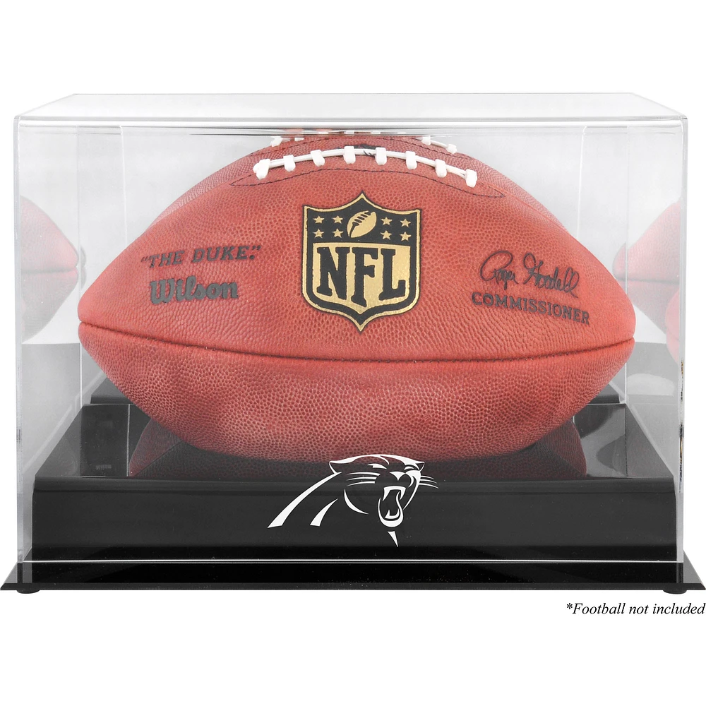 Carolina Panthers Black Base Football Logo Display Case with Mirror Back