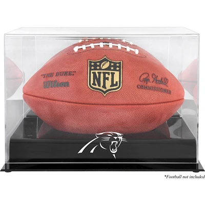 Carolina Panthers Black Base Football Logo Display Case with Mirror Back