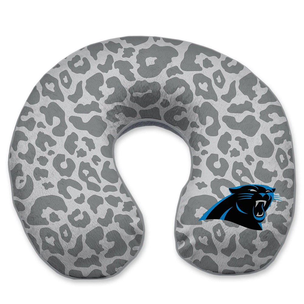 Carolina Panthers Cheetah Print Memory Foam Travel Pillow