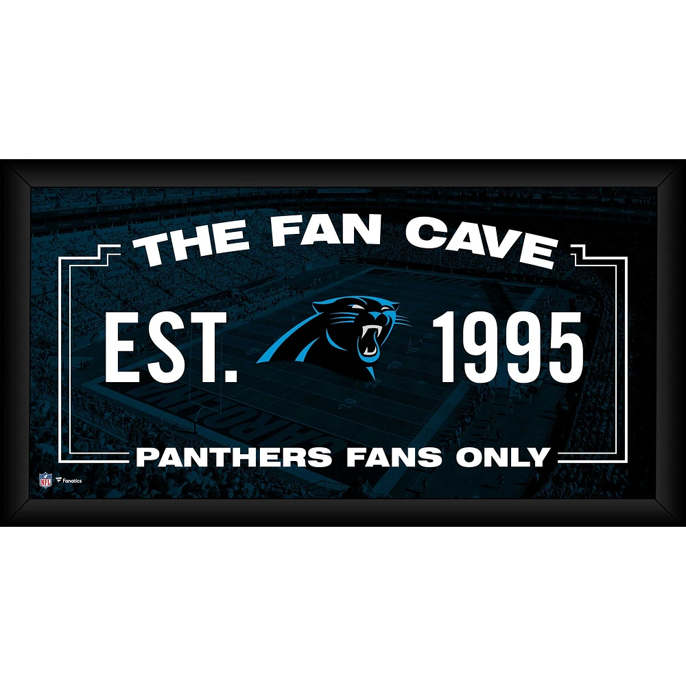 Carolina Panthers Framed 10" x 20" Fan Cave Collage