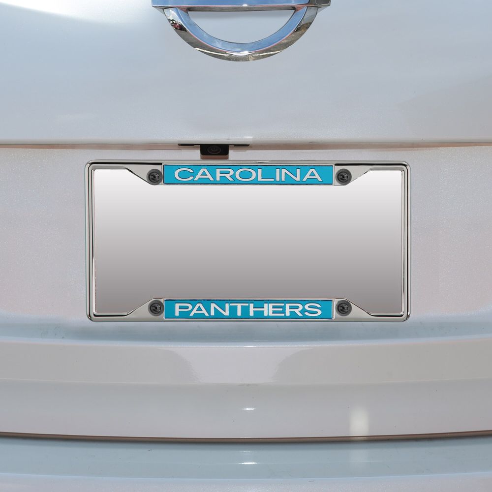 Carolina Panthers Metal Frame Acrylic Inlaid Mirror License Plate Frame