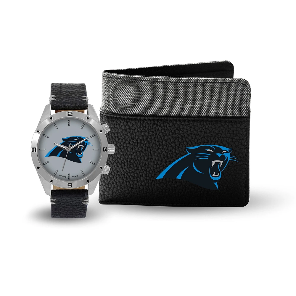 Coffret cadeau montre et portefeuille Carolina Panthers