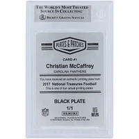 Christian McCaffrey Carolina Panthers Autographed 2017 Panini National Treasures Rookie Tremendous Treasures Black Printing Plate #1 #1/1 Beckett Fanatics Witnessed Authenticated Rookie Card 