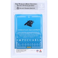 Christian McCaffrey Carolina Panthers Autographed 2021 Panini Impeccable Yellow Printing Plate #14 #1/1 Beckett Fanatics Witnessed Authenticated Card 