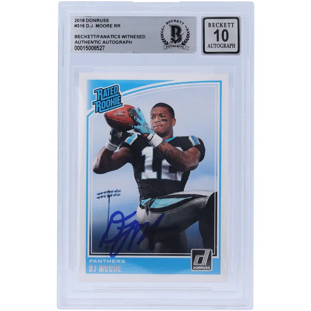 D.J. Moore Carolina Panthers Autographed 2018 Panini Prizm Red White and  Blue Prizm #207 Beckett Fanatics Witnessed Authenticated Rookie Card